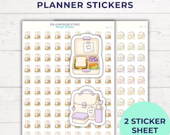 Pastel Lunch Box Icon Planner Stickers | Meal Prep, Journaling Supplies