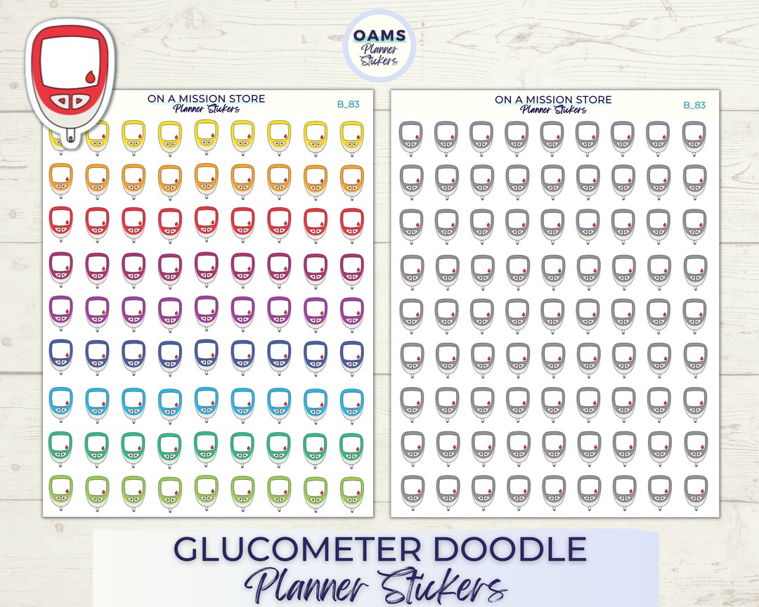 Blood Sugar Monitor Stickers, Diabetes Stickers, Blood Glucose Monitor