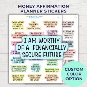 Stickers geldbevestiging planner, positieve affirmaties, geldmanifestatie, visiebord, wet van de aantrekkingskracht, zelfsabotage