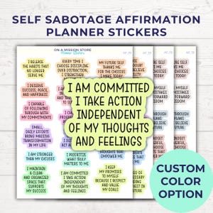 Selbstsabotage Affirmation Planner Aufkleber, Motivationszitate, Positives Selbstgespräch, Ermutigung, Empowerment, Planer Sticker Blatt