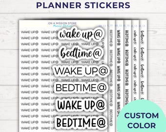 Wake Up Bedtime Script Planner Stickers, Sleep Tracker Labels, Routine Functional Stickers
