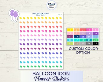 Balloon Stickers, Birthday Stickers, Birthday Icon Stickers, Icon Stickers, Planner Stickers, Functional Stickers