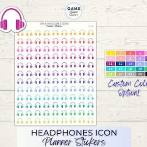 Headphones Icon Stickers, Headphones Stickers, Audiobook Stickers, Podcast Stickers, Event Stickers, Functional Stickers