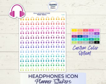 Headphones Icon Stickers, Headphones Stickers, Audiobook Stickers, Podcast Stickers, Event Stickers, Functional Stickers