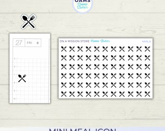 Mahlzeit Aufkleber, Abendessen Aufkleber, Essensplan, Mini Symbol Aufkleber, Hobonichi Aufkleber, Bullet Journal, Funktionale Planer Aufkleber Minimalistisch