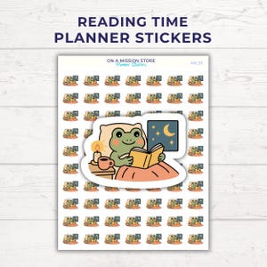 Stickers planificateur de temps de lecture grenouille mignonne, Stickers livresques, journal de lecture, Stickers livres