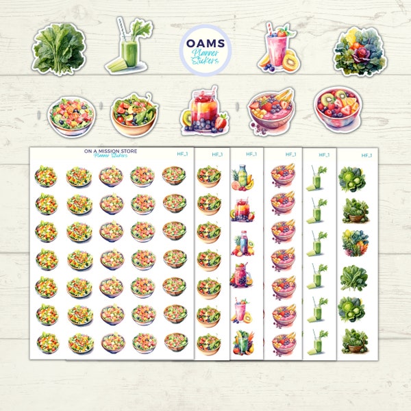 Fruit and Vegetable Stickers, Health and Wellness Gift, Vegan Sticker, Smoothie Sticker, Celery Juice, Kale, Healthy Food, Weight Loss, Diet