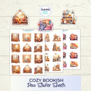 Sticker livres, Stickers livres, Stickers lecture, Sticker douillet, carnet de notes, rat de bibliothèque, club de lecture, cadeau pour amoureux des livres, feuille d'autocollants automne