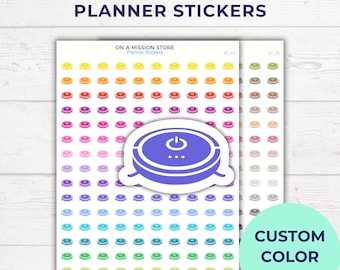 Robot Vacuum Planner Stickers: Cleaning Routine Icons, Chore Functional Stickers