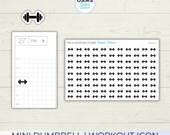 Hantel Aufkleber, Workout Aufkleber, Mini Symbol Aufkleber, Hobonichi Aufkleber, Bullet Journal, Funktionale Planer Aufkleber Minimalistisch