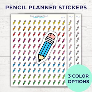 Potloodplannerstickers, creatief schrijven, pen, werk, school, studie, academisch, student, leraar, alledaagse stickers, stickers voor schrijvers