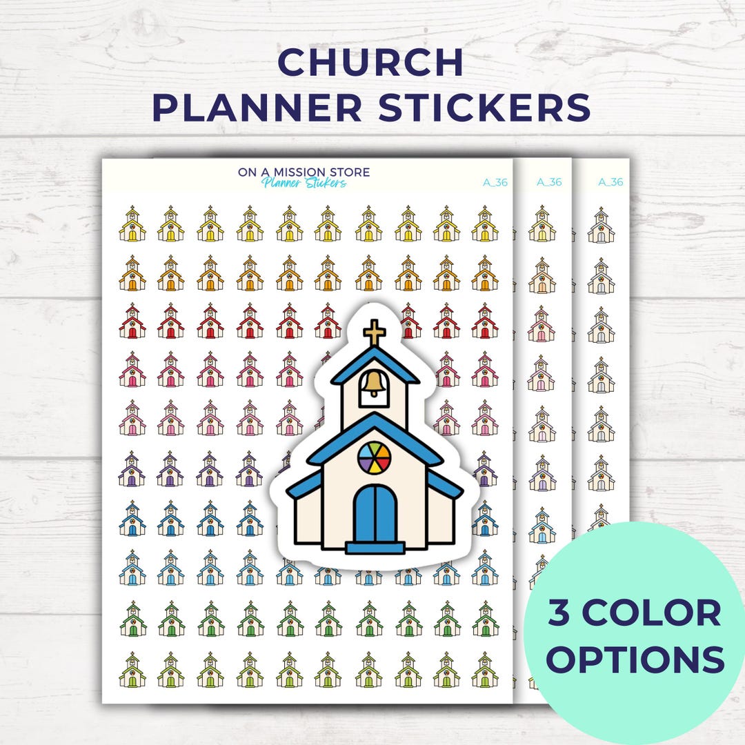Church Sticker Sheet, Faith Planner, Christian Stickers - Etsy