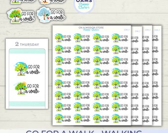 Gehen Aufkleber, Spaziergang Aufkleber, Übung Aufkleber, Gesundheit Aufkleber, Schritt-Tracker, Aufkleber für psychische Gesundheit, gesunder Lebensstil
