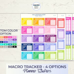 Macro Tracker Planner Pegatinas, Calorie Tracker, Diario de Alimentos, Planificador de Comidas, Pegatinas de Fitness, Salud, Pegatinas de Pérdida de Peso