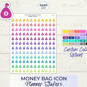 Money Bag Icon Stickers, Money Bag Stickers, Savings Stickers, Money Stickers, Finance Stickers