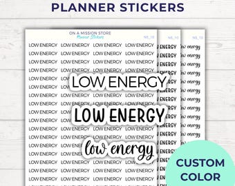 Low Energy Script Planner Stickers, Functional Daily Tracking Labels