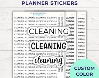 Cleaning Script Planner Stickers, Minimal Functional Labels, Routine Organization
