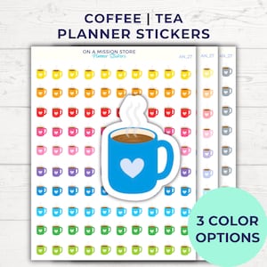 Stickers café, Tea time, journal café, cadeau pour amateur de thé, Stickers automne douillets, autocollants agenda