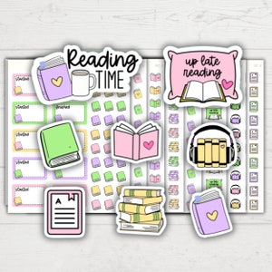 Adesivos de leitura, adesivos de e-book, audiolivro, adesivo de livro, pastel, adesivos de livro, estudo, leitor ávido, presente para amantes de livros, diário de leitura