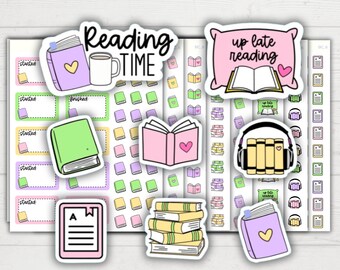 Pastel Book Stickers: Reading Journal Planner Stickers