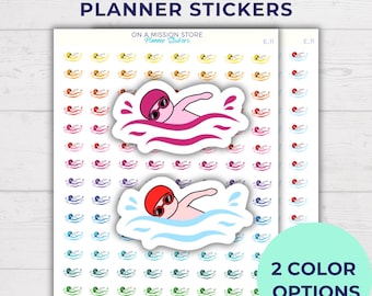 Swimming and Swim Practice Planner Stickers: Workout & Exercise Stickers