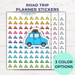 Stickers roadtripplanner, reisstickers, autostickers, vakantiestickers, vakantiestickers, dagelijkse plannerstickers