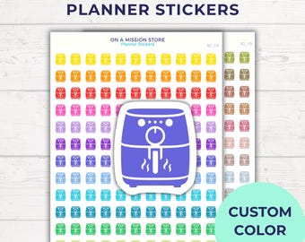 Air Fryer Planner Stickers Cooking Icons Meal Prep Planner Stickers Kitchen Routine Functional Icons Bullet Journal