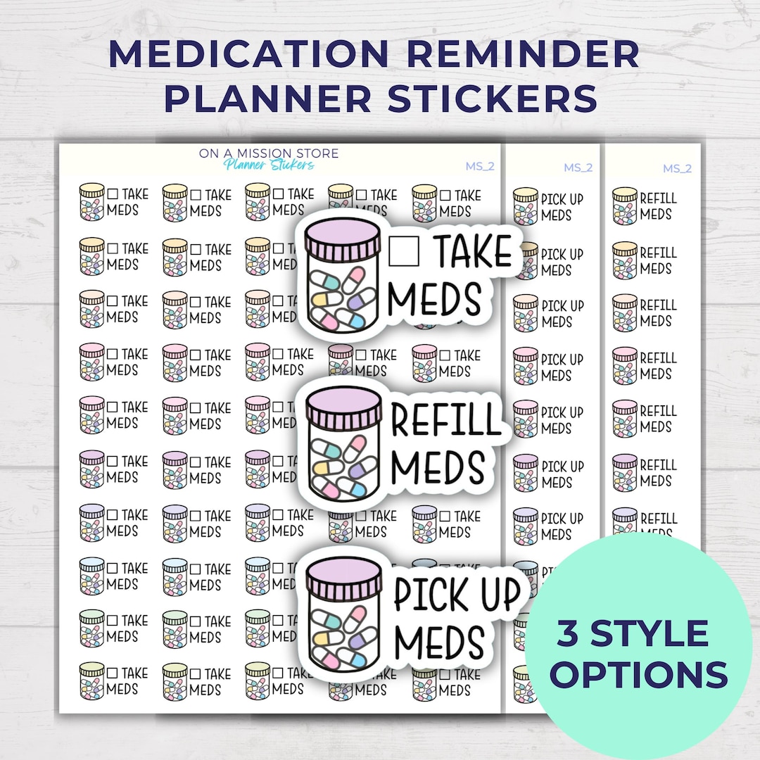 Medication Stickers, Pill Bottle Stickers, Rx Stickers, Refill Meds ...