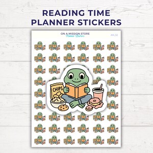 Stickers planificateur de temps de lecture grenouille mignonne, Stickers livresques, journal de lecture, Stickers livres