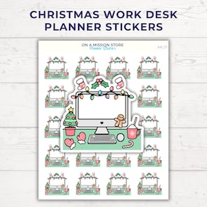 Adesivos de planejador de mesa de trabalho de Natal, adesivos de computador, adesivos de escritório, trabalho em casa, professor, calendário, estudante, trabalho em casa