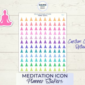 Meditation Stickers, Breathwork Stickers, Meditation Icon, Yoga Stickers, Yoga Planner, Spiritual Sticker, Yoga Class, Mindfulness