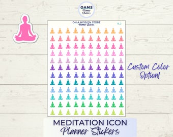 Meditation Stickers, Breathwork Stickers, Meditation Icon, Yoga Stickers, Yoga Planner, Spiritual Sticker, Yoga Class, Mindfulness