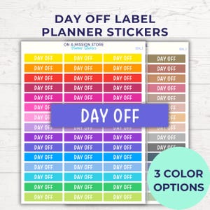 Stickers vrije dag, werkstickers, werkplanner, koptekststickers, dagelijkse stickers, herinneringssticker, kalendersticker