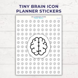 Brain Icon Sticker, Stress and Anxiety, Neurodivergent, ADHD, Chronic Fatigue Tracker, Brain Dump, Mental Health, Tiny Planner Sticker