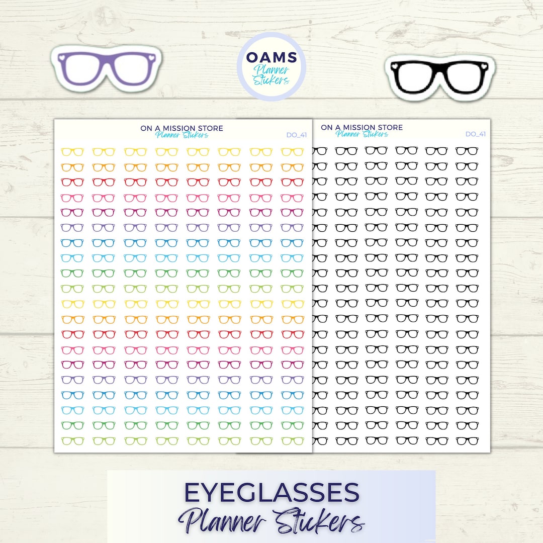 Eyeglasses Stickers, Reading Stickers, Study Stickers, Optometrist