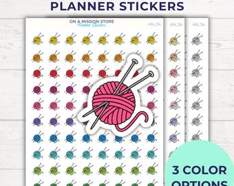 Stricken Planer Sticker: Garn & Nadel Sticker