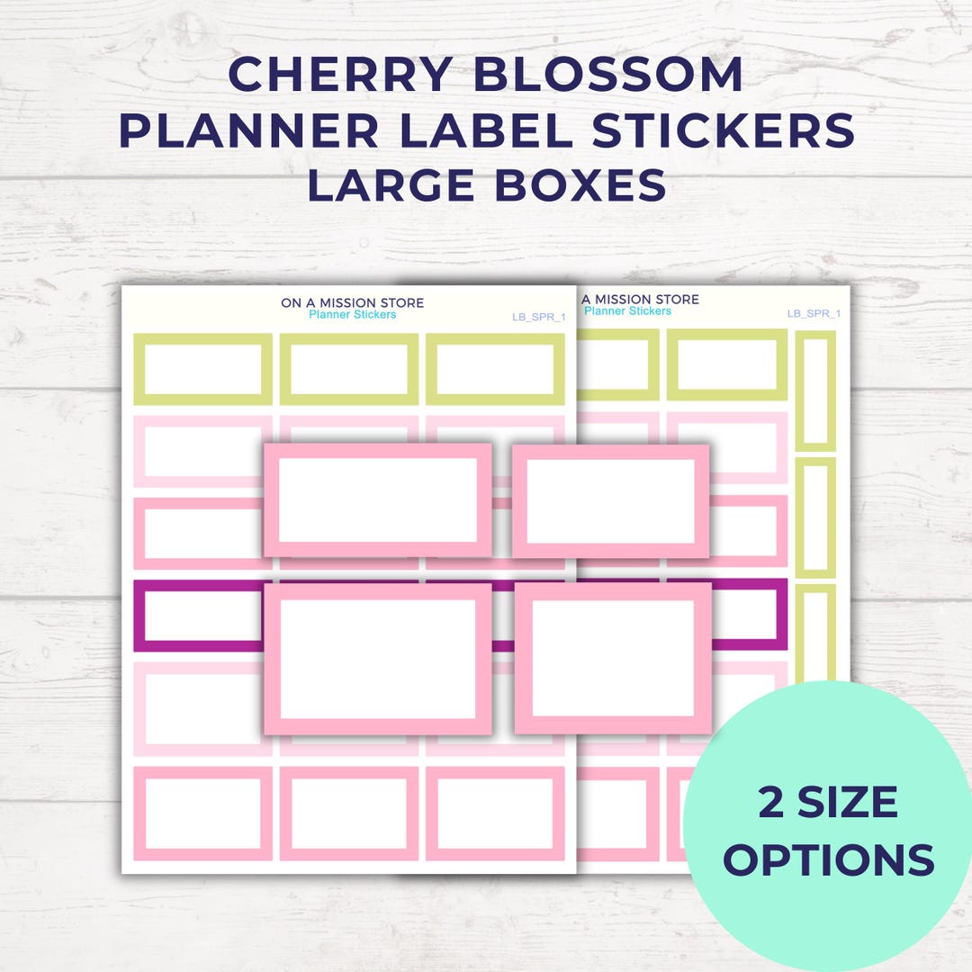 Cherry Blossom Planner Box Labels | Functional Sakura Stickers (2 Sizes ...