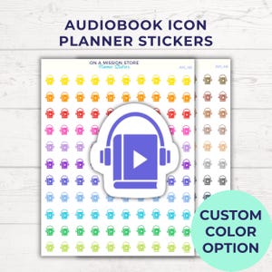 Adesivo de planejador de audiolivro, registro de livros, rastreador de leitura, adesivos de livros, adesivos removíveis