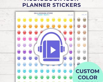 Audiobook Planner Sticker, Book Log, Reading Tracker, Bookish Stickers, Removable Stickers
