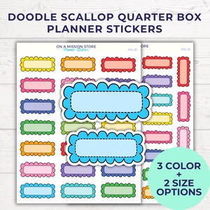 Doodle feuille d'autocollants pour agenda, quart de boîte de Saint-Jacques, Autocollants fonctionnels, Autocollants calendrier, Autocollants agenda, Étiquette vierge, Pastel, Amovible