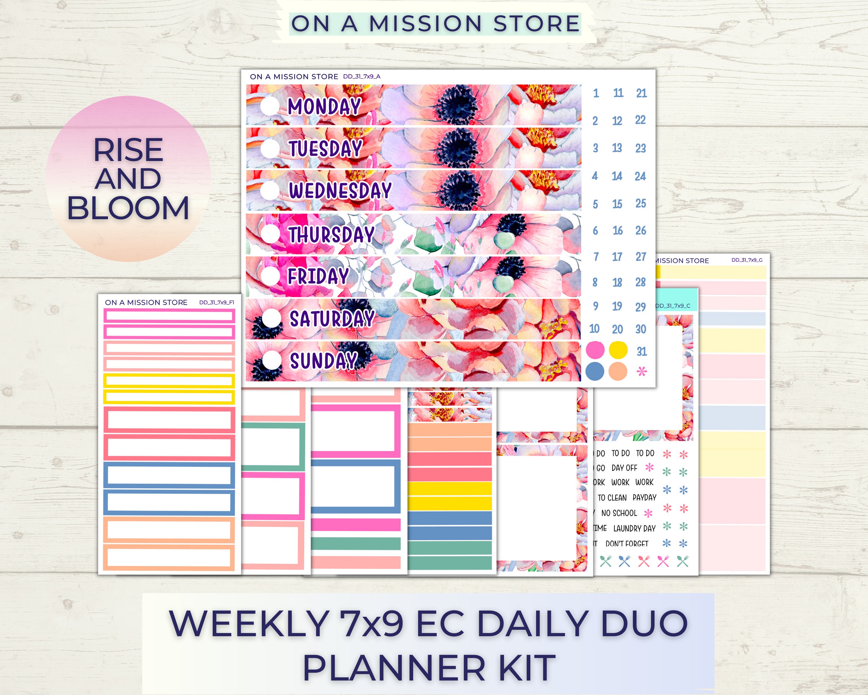 COTTAGE GARDEN 7x9 Ec Daily Duo Weekly Kit Erin Condren Daily Duo ...