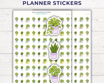 Pegatinas con iconos para el cuidado de las plantas / Planificador y rastreador de plantas de interior