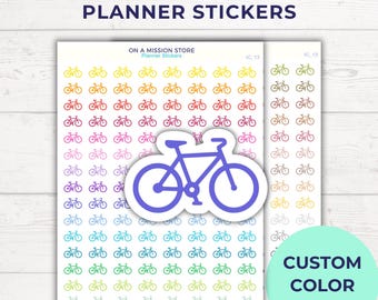 Bicycle Icon Planner Stickers: Cycling, Workout, Fitness Journaling (Matte Finish)