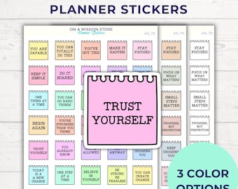 Motiverande citat Planner Stickers: Minimalistisk dagbok, Målsättning
