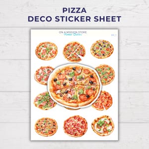 Pizza Aufkleber, Italienisches Essen Aufkleber, Fast Food Aufkleber, Geschenk für Essenliebhaber, Deko Aufkleber, Lebensmittel Aufkleber