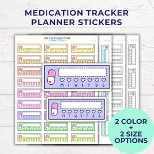 Stickervel planner medicatietracker, medicijnlogboek, chronische ziekte, vitamineherinnering, verwijderbare stickers