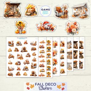 Pegatinas de otoño, pegatinas de otoño, vibraciones de otoño, pegatinas acogedoras, setas, hoja de pegatinas de otoño, álbum de recortes, pegatinas de girasol, porche de otoño, floral