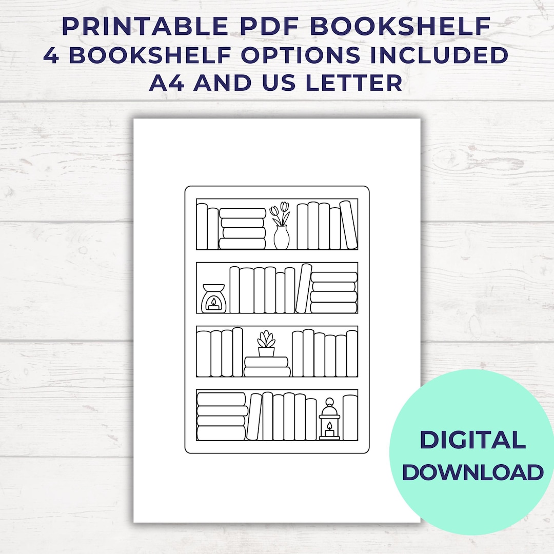 Printable Bookshelf Reading Tracker Set: Minimalist Book Journal ...