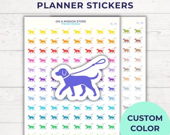 Pegatinas planificadoras con iconos para pasear al perro / Rastreador de cuidado de mascotas funcional (color personalizado)