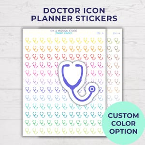Stickers planificateur de rendez-vous chez le médecin, autocollants pour icônes stéthoscope, autocollants santé, autocollants pour rappel de calendrier